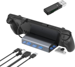 Yaboang dokkimisjaam Steam Deckile, 6-in-1 alumiiniumist Steam Decki dokkimisalus Hdmi 2.0 4k @ 60hz, 3 x Usb 3.0 porti, Gigabit Ethernet, 100 W Pd kiirlaadimise multiport adapter Valve Steamile