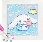 5d v&auml;ikese koera teemantmaal lastele raamiga, Diy teemantmaali komplekt, maalimine numbrite j&auml;rgi teemantmaal t&uuml;drukutele t&auml;iskasvanutele, piltide kunsti k&auml;sit&ouml;&ouml; kodu seina kaunistamiseks multifilmide mosaiigi valmistamine