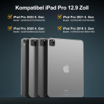 Iveoppe klaviatuur ipad pro 12.9 jaoks, klaviatuuriga &uuml;mbris ipad pro 6. p&otilde;lvkonna jaoks, bluetooth qwertz magnetiline 7 v&auml;rvi valgustusega klaviatuur ipad 12.9 tolli (6/5/4/3 gen) 2018&ndash;2022, roosa