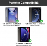 Samsung Galaxy Tab S9 Plus 2023 klaviatuur (sm-x810/x816b/x818u), 7 v&auml;rvi taustavalgusega, eemaldatav magnetiline bluetooth klaviatuur, kaitse&uuml;mbris 12.4 tolli pliiatsi hoidjaga, helesinine