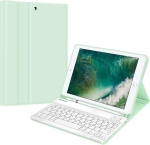 Fintie Klaviatuurikohver Ipad 9.7 2018 (6. p&otilde;lvkond) jaoks, pehme Tpu tagakaanega klaviatuurikohver sisseehitatud pliiatsihoidjaga, magnetiline eemaldatav Qwertz Bluetooth klaviatuur, roheline