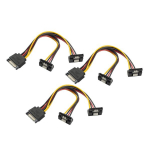 Baolongking Sata toitekaabel 6" Sata 15 kontaktiga isane kuni 2 x Sata 15 kontaktiga emane (3 tk pakis)