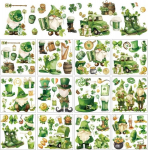 Arricraft 12 lehte P&uuml;ha Patricku p&auml;eva kraapimispildid meisterdamiseks ristikulehed gnoomid h&otilde;&otilde;rd&uuml;lekande kleebised pvc h&otilde;&otilde;rdumiseks kleebistel isetegemise m&ouml;&ouml;blile akendele puidule 14 x 14 cm