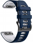 Tumesinine-valge rihm Garmin Fenix 5s jaoks (tech-band)