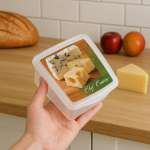 Mypicompany. 2 juustukonteineri komplekt - l&auml;bipaistvad plastist toidukonteinerid, Bpa-vabad, igap&auml;evaseks kasutamiseks, v&auml;rskuse s&auml;ilitamiseks