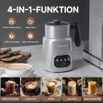 Amzchef 4-in-1 piimavahustaja elektriline piimasoojendaja led-puuteekraaniga 3d induktsioonkuumutusega piimavahustaja soojendab &scaron;okolaadi ja piima latte, cappuccino ja mocha jaoks, 500 w