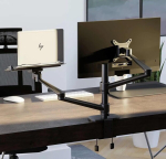 Monitori hoidja Alberenz&reg; 2-in-1 s&uuml;learvuti ja monitori hoidik, reguleeritav topeltvarrega alus 12&ndash;17-tollistele s&uuml;learvutitele ja 17&ndash;32-tollistele monitoridele, ergonoomiline disain, k&otilde;rguse ja kalde reguleerimine, must