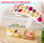 2 silikoonist j&auml;&auml;kuubikualuse komplekt, roosa j&auml;&auml;kuubikualus kaanega, virnastatav j&auml;&auml;kuubikualus kaanega, silikoonist j&auml;&auml;kuubikualus, sobib suurep&auml;raselt beebitoidu, alkohoolsete jookide ja kokteilide jaoks