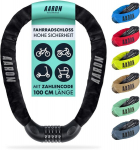 Aaron Lock One jalgrattalukk 5-kohalise kombinatsioonikoodiga, terasketist lukk ja k&otilde;rge turvalisuse tase, lukk e-jalgrattale, maastikurattale, matkarattale, turismirattale, maanteerattale, must