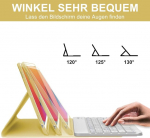 Occtingkind, klaviatuur ipad 10.2 jaoks, &uuml;mbris klaviatuuriga ipad 10.2 tolli jaoks, magnetiline eemaldatav bluetooth klaviatuur ipad 2019/2020/2021 jaoks, saksa paigutus qwertz, usb c, kollane