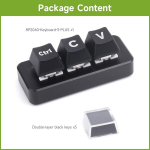 Waveshare ctrl c/v otsetee klaviatuur programmeerijatele, 3-klahviline klaviatuur, kasutab rp2040 mikrokontrolleri kiipi, programmeeritav klahvifunktsioon, topelt type-c pordid, plug and play ilma draiveriteta - plus versioon