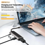 Leehitech usb c dokkimisjaam 6-in-1 adapter, usb c multiport hub 1080p vga, 4k hdtv, pd 100w, usb 3.1 2.0, type c 2.0 multi port adapter s&uuml;learvutitele, iphone 16 seeria, ipad, steam deck
