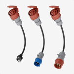 D&eacute; adapterikomplekt Cee 16a 5 kontaktiga mobiilsele Laadimisjaamale/ev laadijale/laadimisjaamale Cee punase 32a/cee sinise 16a/230v majapidamispistikupesaga 0,5 m kummikaabliga H07rn-f 3g2.5 mm&sup2; Ip44 v&auml;litingimustes kasutamiseks