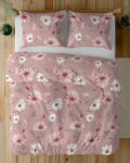 Puuvillane voodipesu 220x200cm Lilled roosal taustal