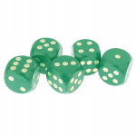 5 tk/komplekt 3cm puidust t&auml;ringud D6 kuuepoolsed t&auml;ppidega t&auml;ringud D&d jaoks, rohelised