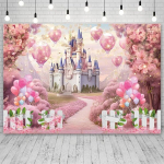 Aibiin Printsessilossi taust roosad lilled lossi &otilde;hupallid fantaasia muinasjutt imedemaa portree taust t&uuml;drukute s&uuml;nnip&auml;evapeo fotostuudio rekvisiidid 2,1x1,5m
