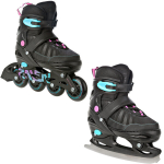 Reguleeritava suurusega rulluisud/uisud Raven Oxen 2in1, mustad/m&uuml;ndirohelised/roosad