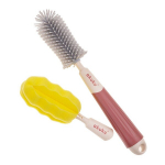 AKUKU Silikoonist harja vahetatavate otsikutega pudelite ja lutside pesemiseks.