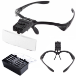 Pealambi luup, prillide taskulamp, 2 LED-i, gw