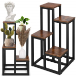 Metallist lillestatiiv Springos GA0209 67,5 cm lillestatiiv 4 riiuliga lillekast must ja pruun