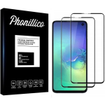 Kaitsekile - PHONILLICO - Samsung Galaxy S10E - 2-pack - Karastatud klaas - Must serv
