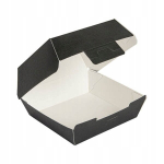 Termo burgerikarp must 13x12,5x6,2 cm 50 PAKKI, Terminė mėsainių dėžutė juoda 13x12,5x6,2 cm 50 PAKUočių