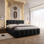 Voodi LUMORIA|160x200|Must|Veluur