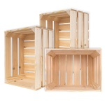 3x Looduslik pruun puidust kast 40 x 30 x 23 cm Vintage stiilis puidust kast, Shabby Creative Deco