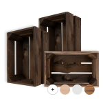 3x 30x20x15 pruun VENGE puidust kast, m&auml;ngude ja riiete hoiukast Creative Deco