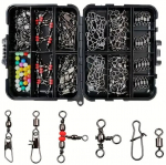 140 tk kalastustarvikute komplekt karbiga