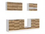 8-os dalių virtuvės baldų komplektas BRW Junona Line, 260 cm, pruun
