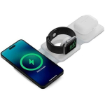 3-&uuml;hes Traadita La charger - KSIX - Kokkupandav - Kiire Laadimine - Qi &Uuml;hilduv - Valge
