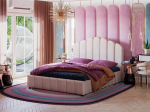 Voodi TULIA + Madrats SAPNAS 2 XL|140x200|Beež|Veluur