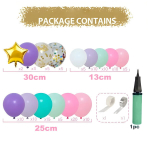 &Otilde;hupallivanikute komplekt erinevateks pidustusteks LIVMAN 020 koos &otilde;hupallipumbaga, 125 tk