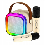 Karaokekomplekt Bluetooth-k&otilde;lariga ja kahe mikrofoniga LED RGB