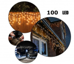 Airi 100 LED 4 meetrit v&auml;lisvalgustuse j&auml;&auml;purika valguskett valge juhtmega, soe valge valgus vilkuv