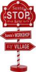 Valgustatud j&otilde;ulukaunistus Santa Stop Sign
