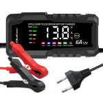 Qoltec Intelligentne mikroprotsessoriga laadija 12V 6A | AGM GEL LiFePO4 aku remondifunktsiooniga tasandusseade | LCD-ekraan