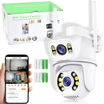 Kahe objektiiviga turvakaamera LIVMAN ICC-S4 270&deg; panoraamvaate ja infrapunase &ouml;&ouml;n&auml;gemisega