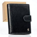 Naturaalnahast meeste rahakott Rovicky, must