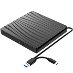 V&auml;line CD/DVD-draiv USB-C pistikuga, sebradisain