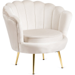 Puhketool merikarp, veluur, elutuba Glamour, kuldsed jalad, kreemjas Ecru, ANGEL