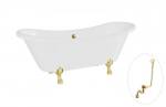 Vann Besco Amelia 190, White+Gold, sifooniga &uuml;levooluga Klik-klak Gold