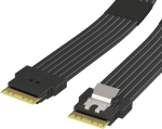 Linkup - slim sas sff-8654 4i otse sff-8654 4i otse 24gbps kiire sas 4.0/pcie 4.0 kaabel 85 oomi pcie rakenduste jaoks (nvme ssd slimline) 32awg ribbon kaabel - 75cm