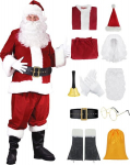 Kost&uuml;&uuml;m Santa Claus Deluxe C053S, 11 osa, punane, S