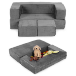 Modulaarne kokkupandav diivan lastele DIY 4 pehmet patja - hallid ECOTOYS