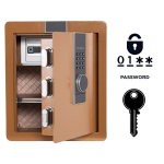 Soomustatud kodune seif elektroonilise luku ja v&otilde;tmega, 45x38x32 cm, pruun