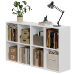 Avatud riiul kostka 4x2 mahukas valge raamatute jaoks kontoris