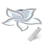 LED laevalgusti plafoon 55cm valge, lille kuju, puldiga, h&auml;mardatav ja muudetav v&auml;rvitemperatuur, kaasaegne