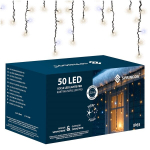 LED valguskardin 50 LEDiga k&uuml;lmvalge + flash Springos CL1240